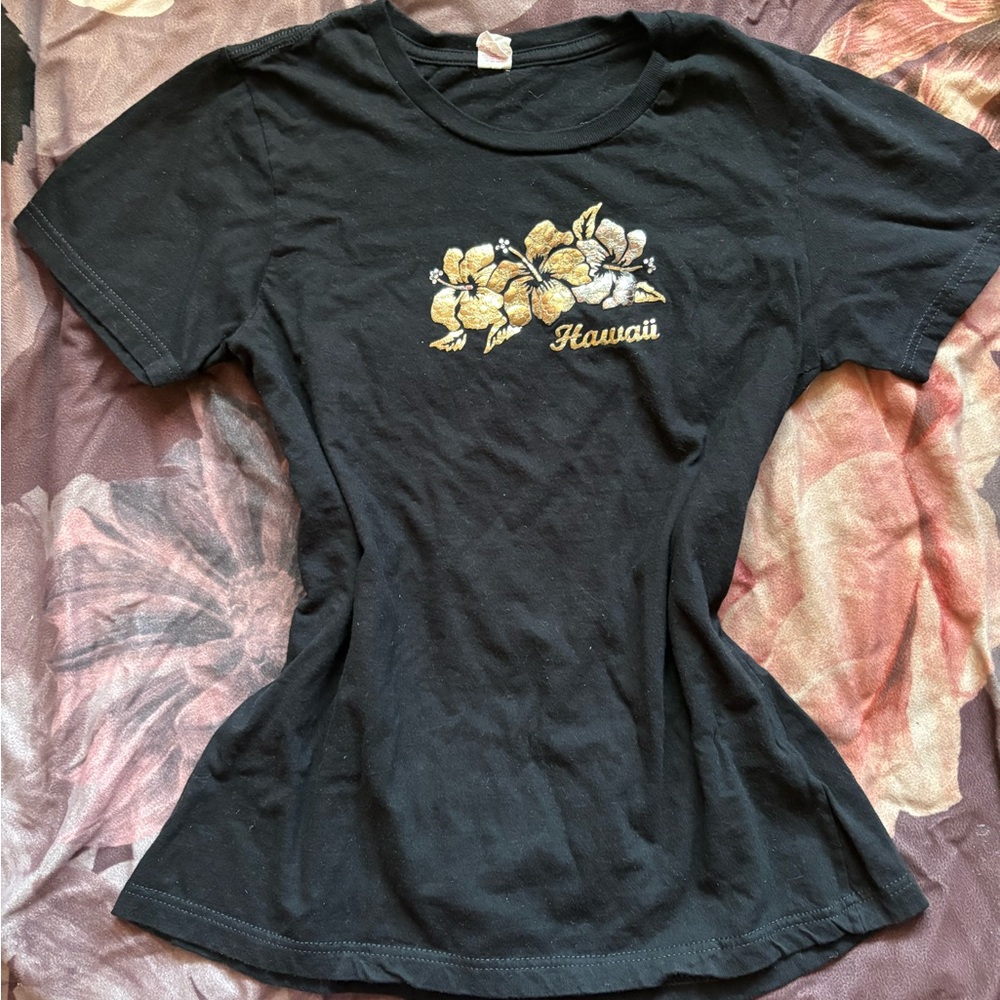 Hawaii Black Floral Women's Top - Picture 7 of 7